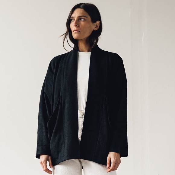 7115 by Szeki Jackets & Blazers - 7115 by Szeki Trendy Black Linen Sumo Jacket Kimono sz. S